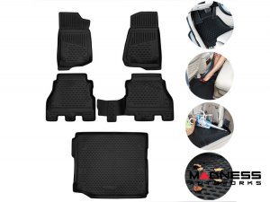 Jeep Wrangler JL Floor Liners + Cargo Liner Set - 3D Molded - Front + Rear - 4 Door (2018 - 2025)